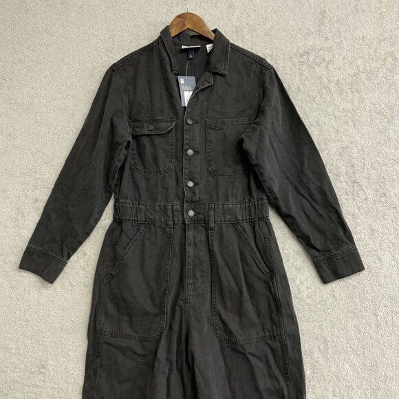 NEW Universal Thread Women's Utility Jumpsuit 10 Black Denim Long Sleeve 1672 - Picture 5 of 9